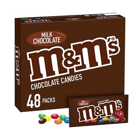 Mandms Candy Packs Milk Chocolate 48 Piece Box Candy Warehouse