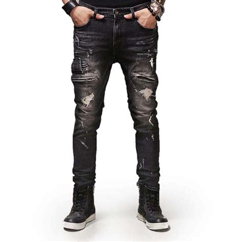 Mens Ripped Jeans Black Sizes 30 38 Laticci Ripped Jeans Men White