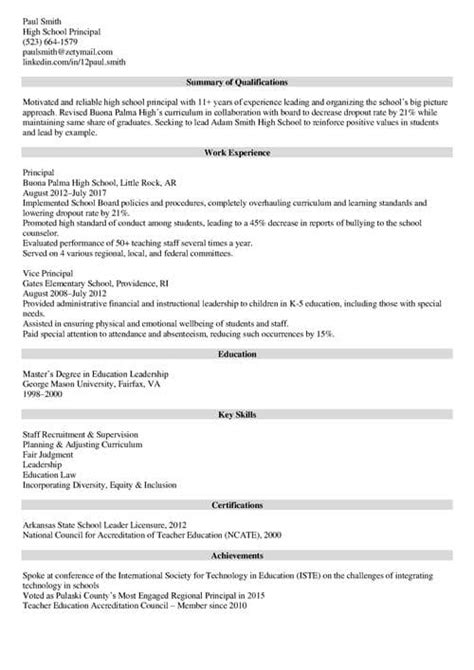 School Principal Resume Example And Writing Guide