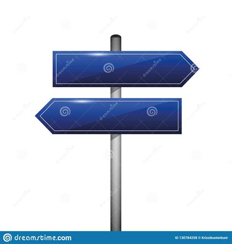 Blue Blank Direction Signpost Sign Arrow Left And Right Stock Vector