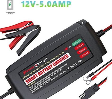 How to charge a motorcycle battery? 12Volt 5Amp Car Battery Charger For AGM GEL Sealed Lead ...