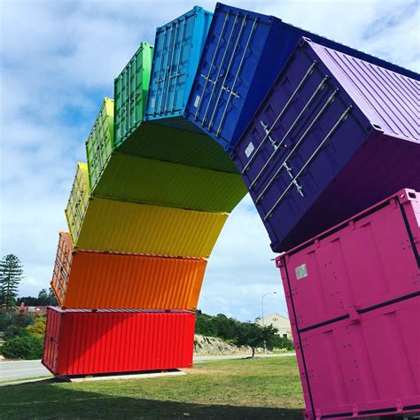Rainbow Shipping Container Art Fremantle Western Australia Shipping