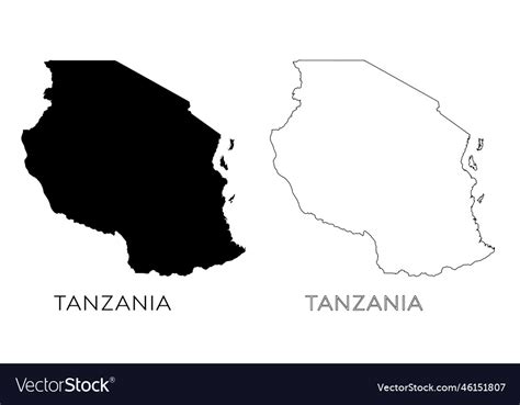 Tanzania Map Silhouette Royalty Free Vector Image