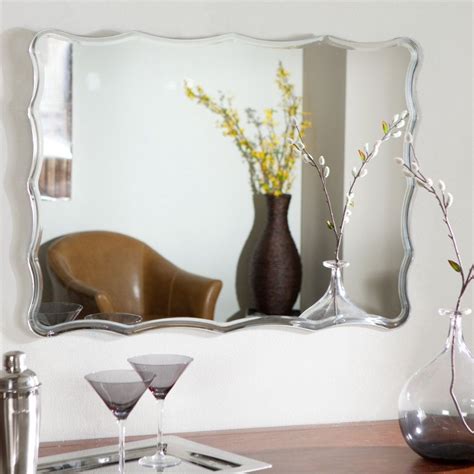 Elegant Ridge Wall Mirror Frameless Home Decor Living Dining Room