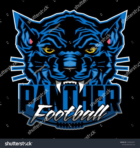 Panther Football Team Design Mascot Laces Stock Vector Royalty Free