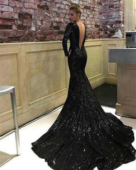 Back Sequins Wedding Dress Black Elegant Mermaid Sequins Etsy In 2021