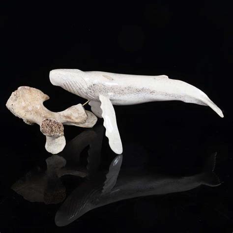 Lot Humpback Whale Figure Carving By Baer Richard Middleton