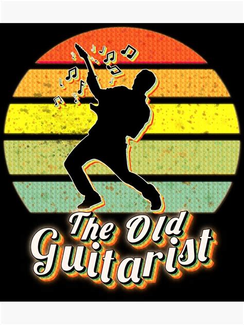 The Old Guitarist 60s Fashion Retro Style 60s Music Sticker Poster