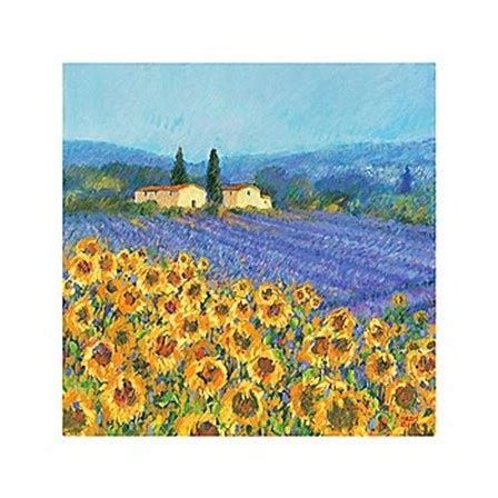 Lavender And Sunflowers Provence By Hazel Barker Van Gogh Art
