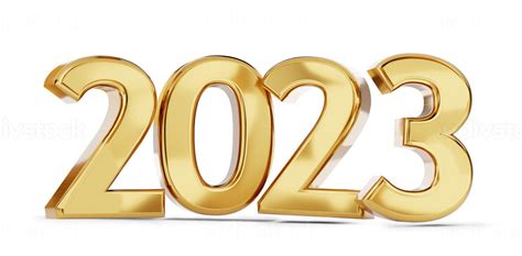 2023 Golden Symbol Bold Letters 3d Illustration Indivstock
