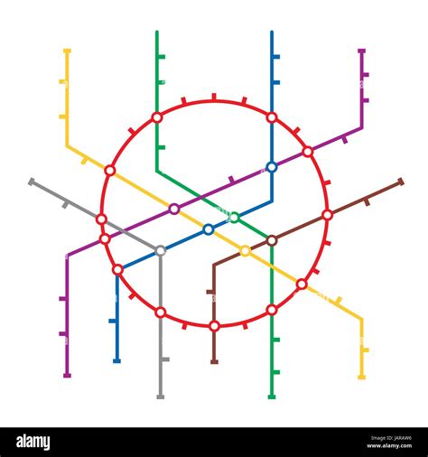 Metro Map Vector Subway Map Design Template Colorful Background With