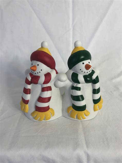 Partylite Retired Snowman Pillar Candle Holder Etsy