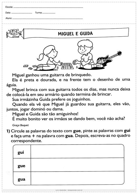 Miguel E Guida Interpretação De Texto 3º Ano Ler E Aprender