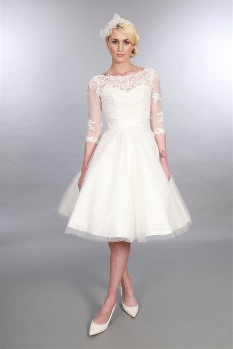 Polly Tea Length 1950s Vintage Style Wedding Dress