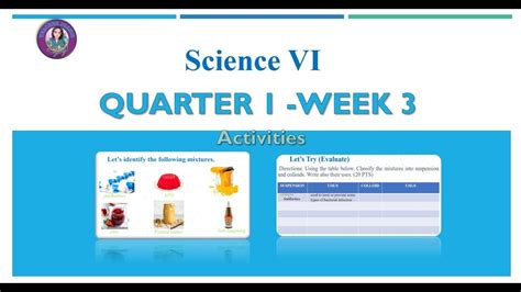 Science Vi Quarter 1 Week 3 Activities Grade 6 Teacher Jhaniz