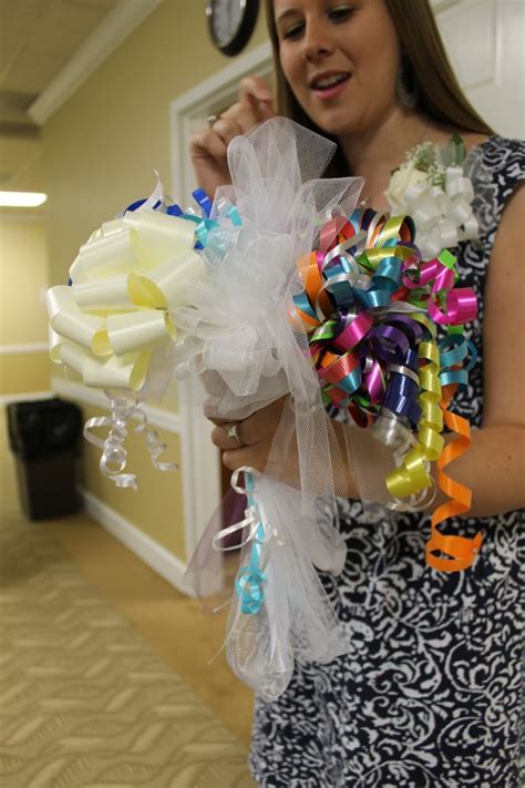 43 rustic styled rehearsal dinner decor ideas. DIY Wedding Rehearsal Bouquet from Bridal Shower Bows ...