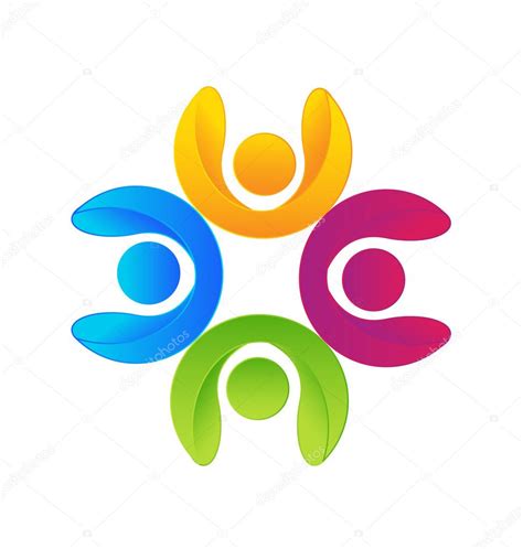 Teamwork Happy Friends Logo Stock Vector Image By ©glopphy 91773994