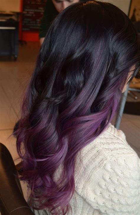 Black hair with caramel highlights. 30 Brand New Ultra Trendy Purple Balayage Hair Color Ideas