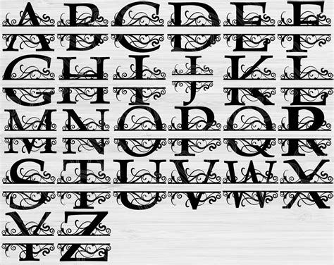 Split Monogram Svg Monogram Alphabet Split Letter Split The Art Of