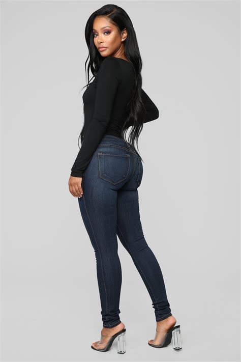 Classic Mid Rise Skinny Jeans Dark Denim Jeans Fashion Nova