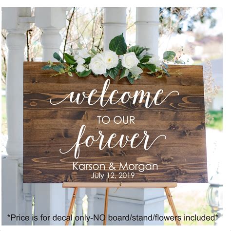 Welcome Wedding Decal Welcome To Our Forever Wedding Sign Diy Lettering