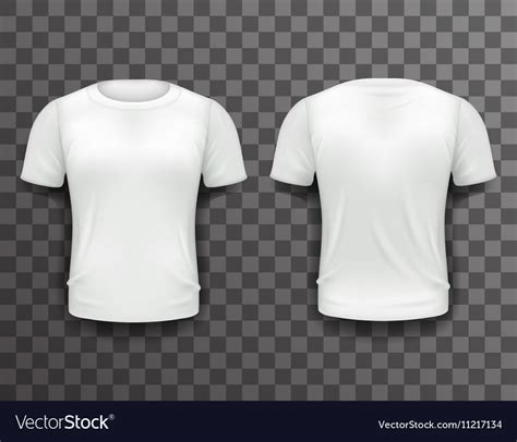 T Shirt Template Front Back Realistic 3d Design Vector Image