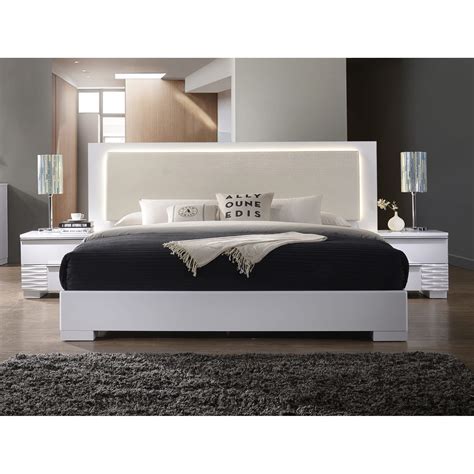 Homecho king bed frame, modern upholstered platform bed with headboard, heavy duty bed frame with wood slat support, no box spring required, easy assembly (king, grey) 4.4 out of 5 stars 1,027 $229.99 $ 229. Best Master Furniture Athens White Lacquer with LED ...