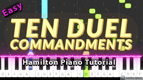 Ten Duel Commandments Hamilton Musical Piano Tutorial Youtube