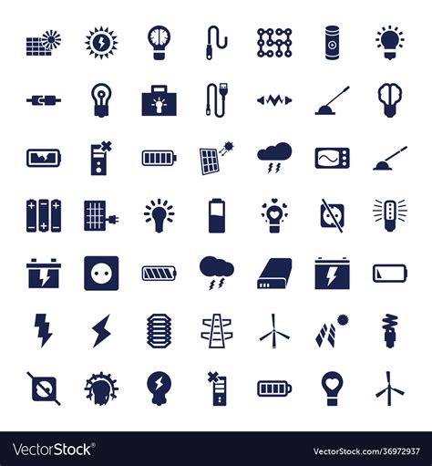 Electricity Icons Royalty Free Vector Image Vectorstock