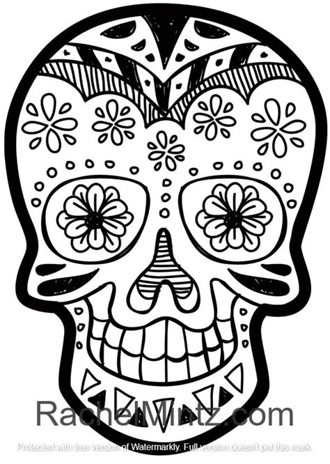 Mexican Skulls Coloring Pdf Book Sugar Skulls Day Of The Dead Des