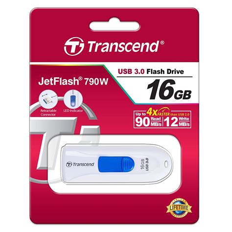 Transcend Jetflash Jf790w 16gb Usb 30 White Ts16gjf790w