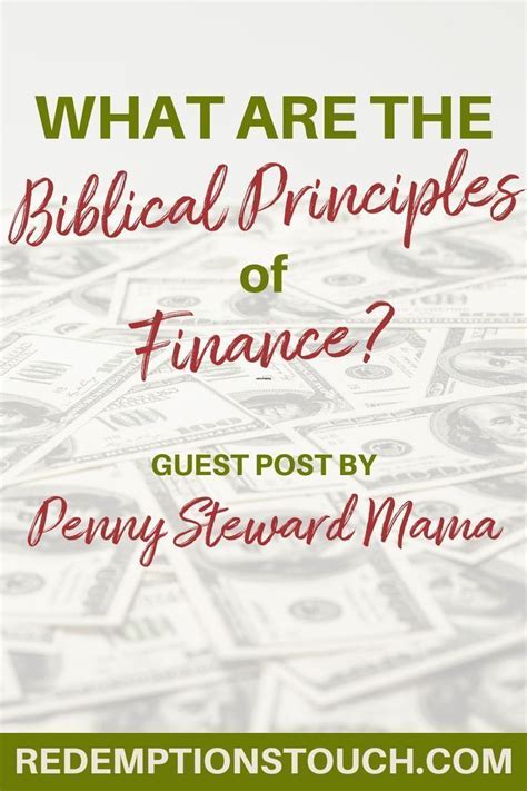 To help you manage your money well, we reviewed over a hundred bible verses about money, money management, and money trouble to see what god has to say about this after reviewing bible verses about money, there are a nine big principles that come to the surface, including Biblical Principles of Finance in 2020 | Finance ...