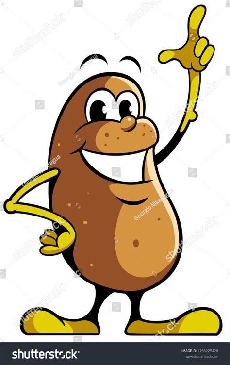 Cartoon Style Potato Character Isolated Potato Royalty Free Stock