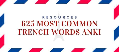 625 Most Common French Words Anki Language Atlas