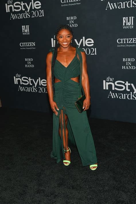 Simone Biles Instyle Awards 2021 Red Carpet Style Footwear News