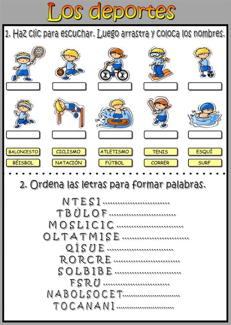 Los Deportes Interactive And Downloadable Worksheet Check Your Answers