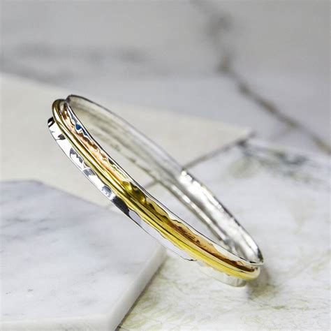 Sterling Silver And Gold Plate Spinning Ring By Otis Jaxon