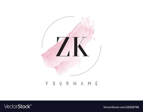 zk z k watercolor letter logo design royalty free vector