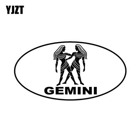 Yjzt 148cm79cm Gemini Oval Vinyl Decal Car Sticker Zodiac Horoscope