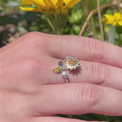 sunflower fidget ring for anxiety and stress relief anxietlesslife