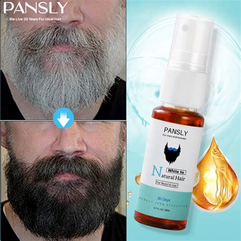 Pansly Restore White Beard Hair To Natural Color Spray Unisex Herbal Cure Treatment Tonic Growth