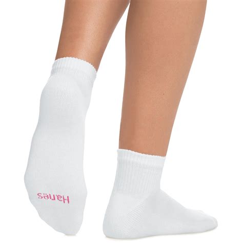 Hanes Womens Ultimate Ankle Socks 6 Pack White 9 11 38257698688 Ebay