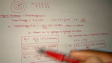 Bohrs Model Of Hydrogen Atom Formula And Tricks Youtube