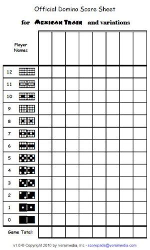 Patched Free Printable Mexican Train Score Sheets