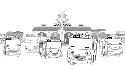Tayo has a blue color and bus number 120. Tayo The Little Bus Coloring Pages - GetColoringPages.com