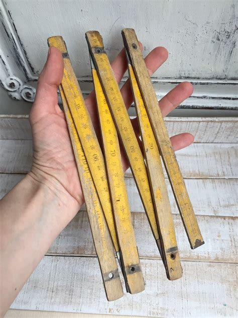 Vintage Wood Folding Ruler Measure Rustic Decor Etsy