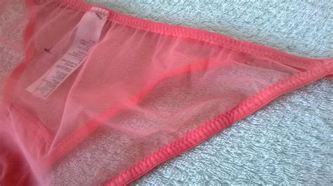 Ladies Naughty Pink Sheer String Bikini Hi Leg Panties Tanga Knickers 1