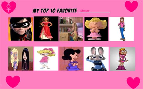 My Top Ten Favorite Sisters By Mileymouse101 On Deviantart