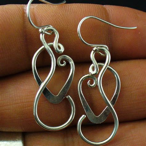 Handmade Sterling Silver Twisted Wire Earrings