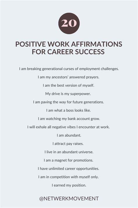 75 Positive Work Affirmations For Career Success